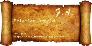 Friedler Arnold névjegykártya
